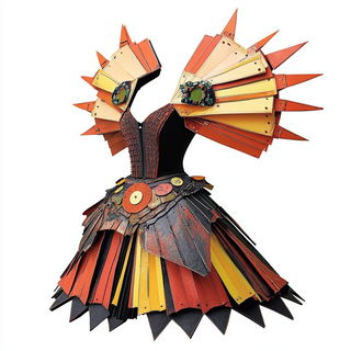 Tattlecloud style, Midjourney V6.1: haute-couture fashion outfit