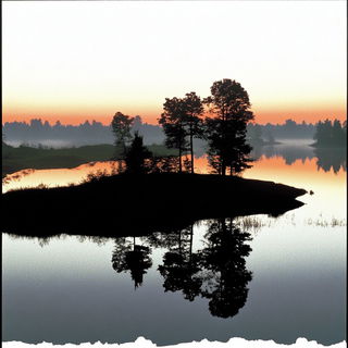 Tattlecloud style, Midjourney V6.1: realistic landscape photograph of quiet dawn