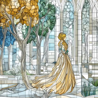 Parallax Brocade style, Midjourney V6.1: retro fairy-tale illustration