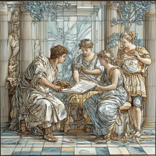 Parallax Brocade style, Midjourney V6.1: classical 18th-century oil painting