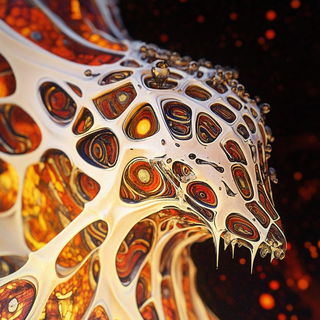 Parchment Mythoskeleton style, Midjourney V6.1: abstract 3D render