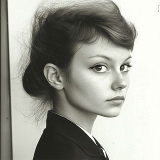 Celblazon style, Midjourney V6.1: photographic portrait of female protagonist