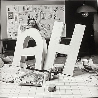 Celblazon style, Midjourney V6.1: typographic composition with large letters