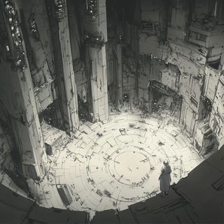 Mosaicourt style, Midjourney V6.1: cinematic shot from sci-fi movie