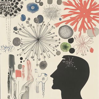 Flash Tattoo Frontier style, Midjourney V6.1: editorial illustration for popular scientific magazine cover