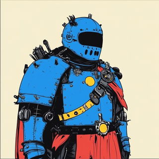 Cloaked Face Atlas style, Midjourney V6.1: concept art character design of retropunk steam knight
