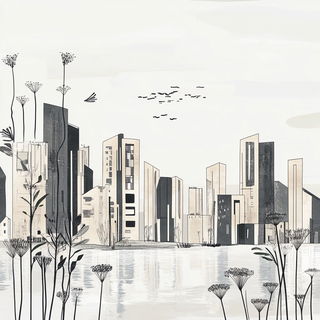 Contourarabesque style, Midjourney V6.1: megacity with futuristic bioarchitecture
