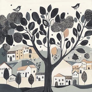 Contourarabesque style, Midjourney V6.1: traditional folk art