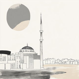 Contourarabesque style, Midjourney V6.1: bold minimalist logo design for Istanbul city municipal services