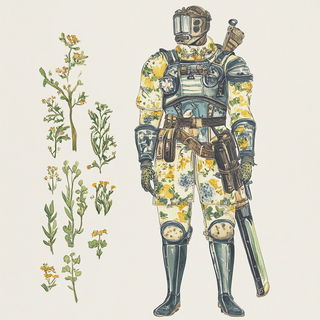 Chrome Revenant style, Midjourney V6.1: concept art character design of retropunk steam knight
