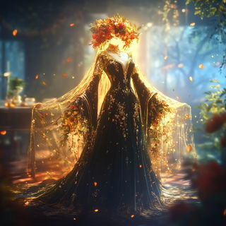 Penfolklore style, Midjourney V6.1: haute-couture fashion outfit