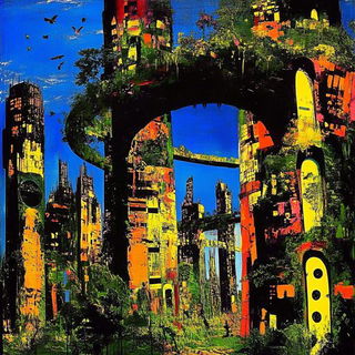 Castellated Terracromancy style, Midjourney V6.1: megacity with futuristic bioarchitecture