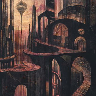 Cloudfire Cloisonne style, Midjourney V6.1: megacity with futuristic bioarchitecture
