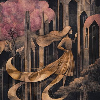 Cloudfire Cloisonne style, Midjourney V6.1: retro fairy-tale illustration