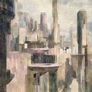 Emeraldwarp style, Midjourney V6.1: megacity with futuristic bioarchitecture
