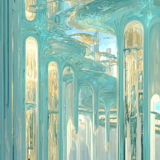 Faunafrontica style, Midjourney V6.1: megacity with futuristic bioarchitecture
