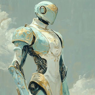 Faunafrontica style, Midjourney V6.1: concept art character design of retropunk steam knight