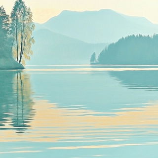 Faunafrontica style, Midjourney V6.1: realistic landscape photograph of quiet dawn