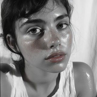Glazewake style, Midjourney V6.1: photographic portrait of female protagonist
