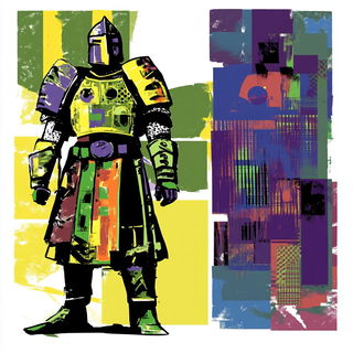 Cragframe style, Midjourney V6.1: concept art character design of retropunk steam knight