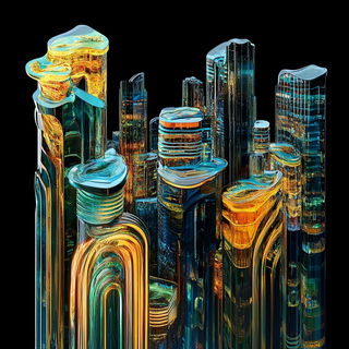 Blackbox Scenic Rupture style, Midjourney V6.1: megacity with futuristic bioarchitecture