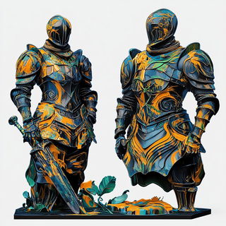 Blackbox Scenic Rupture style, Midjourney V6.1: concept art character design of retropunk steam knight