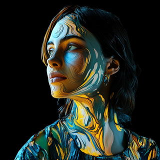 Blackbox Scenic Rupture style, Midjourney V6.1: photographic portrait of female protagonist