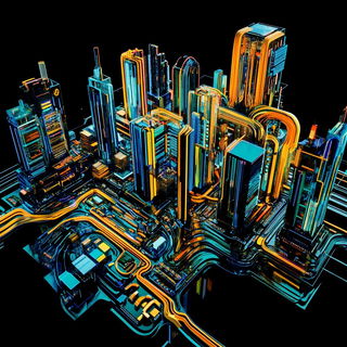 Blackbox Scenic Rupture style, Midjourney V6.1: technical infrastructure blueprint schematics