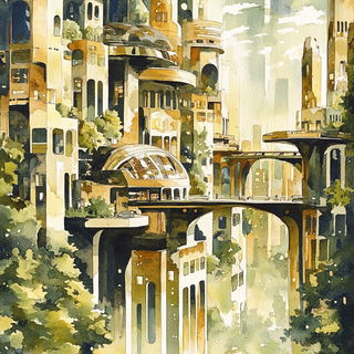 Basidiomagenta style, Midjourney V6.1: megacity with futuristic bioarchitecture
