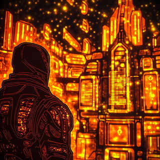 Blackwork Anthropica style, Midjourney V6.1: cinematic shot from sci-fi movie