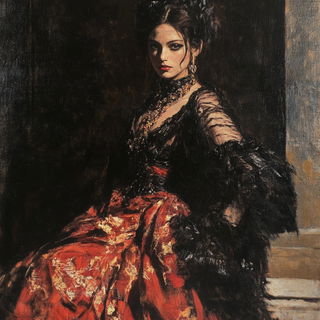 Reliefrococo style, Midjourney V6.1: haute-couture fashion outfit