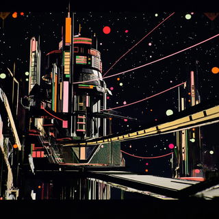 Cartonex style, Midjourney V6.1: cinematic shot from sci-fi movie