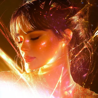 Petalithics style, Midjourney V6.1: photographic portrait of female protagonist