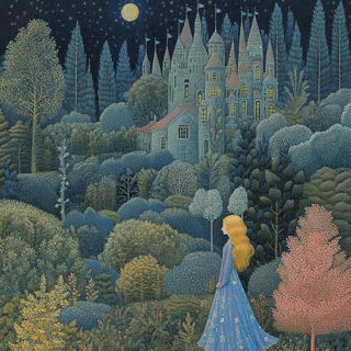 Chromabotany style, Midjourney V6.1: retro fairy-tale illustration