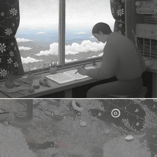 Chromabotany style, Midjourney V6.1: black-and-white manga comic strip