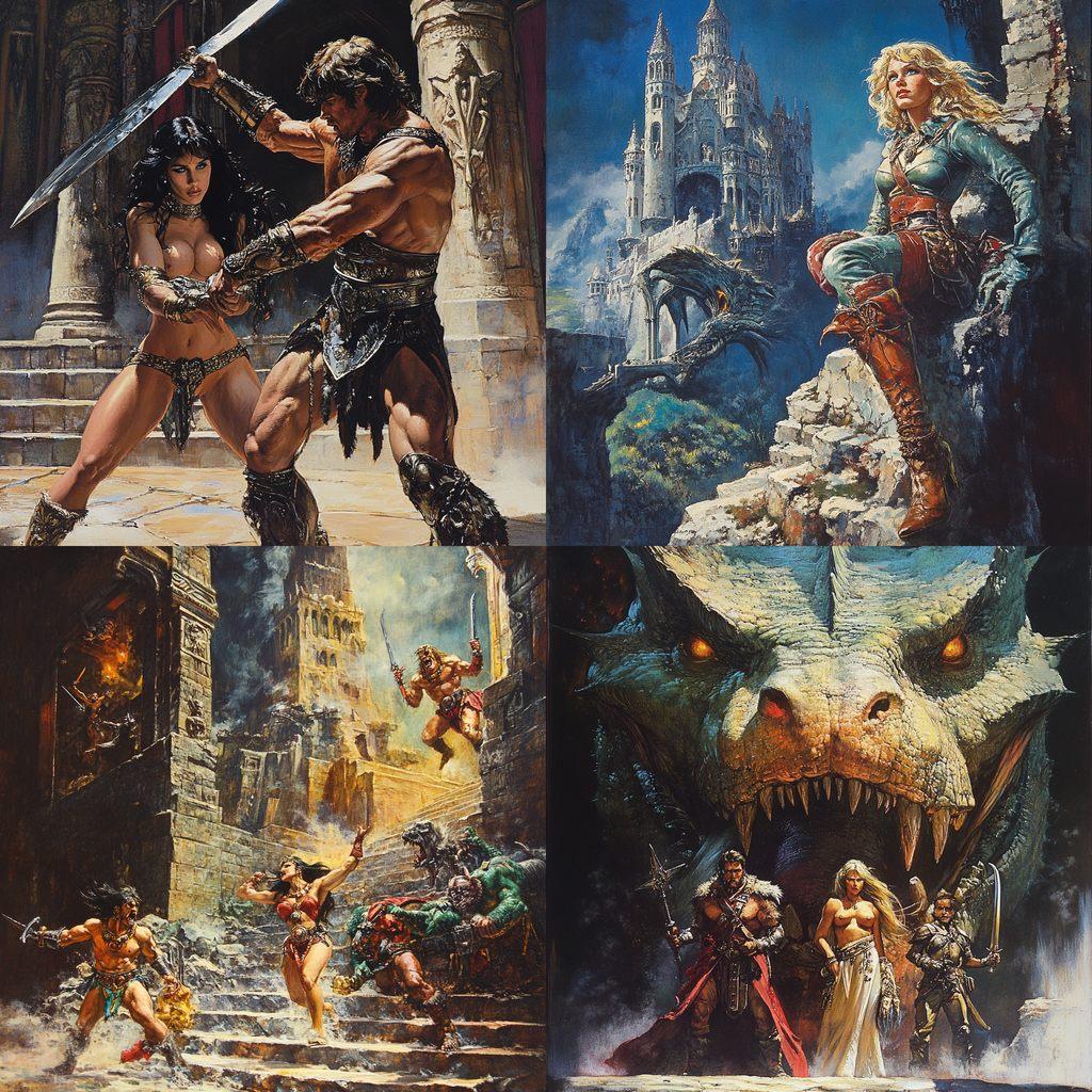 Earl Norem style, Midjourney V6.1, render 1 of 4
