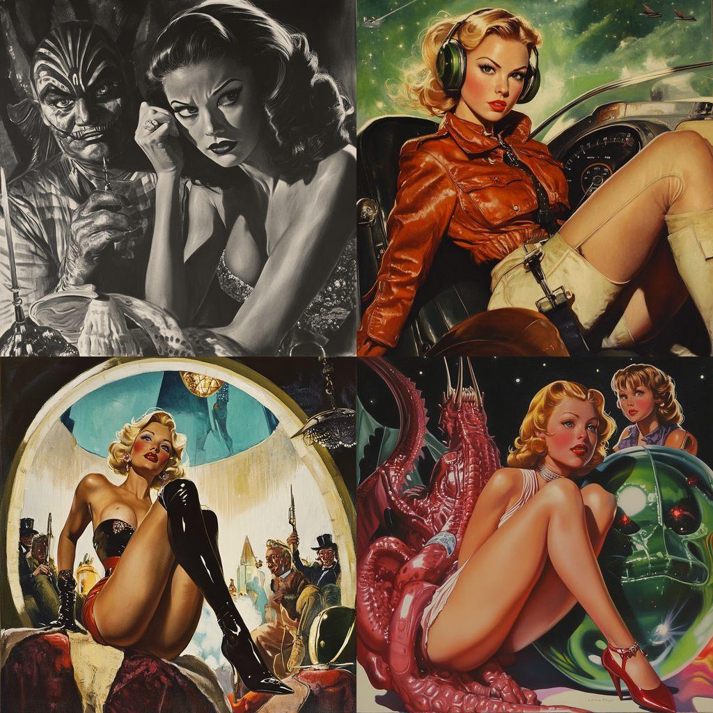 Earle Bergey style, Midjourney V6.1, render 1 of 4