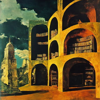 Skywall Monumentalism style, Midjourney V6.1: Midlibrary