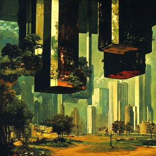 Skywall Monumentalism style, Midjourney V6.1: megacity with futuristic bioarchitecture