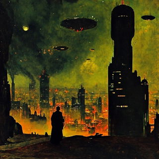 Skywall Monumentalism style, Midjourney V6.1: cinematic shot from sci-fi movie