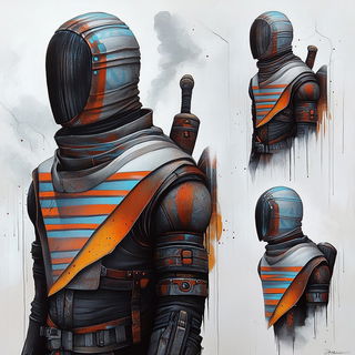 Gilded Lineage style, Midjourney V6.1: concept art character design of retropunk steam knight