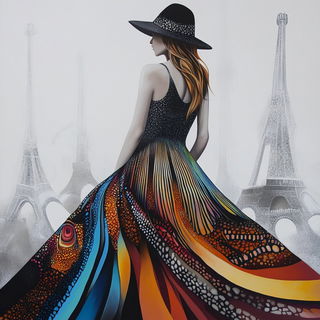 Gilded Lineage style, Midjourney V6.1: haute-couture fashion outfit