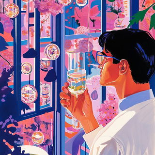 Plumeheart style, Midjourney V6.1: editorial illustration for popular scientific magazine cover