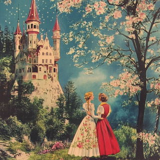 Lunarchisel style, Midjourney V6.1: retro fairy-tale illustration