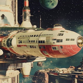 Lunarchisel style, Midjourney V6.1: cinematic shot from sci-fi movie