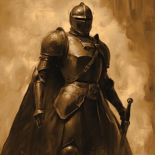 Claspshadow style, Midjourney V6.1: concept art character design of retropunk steam knight