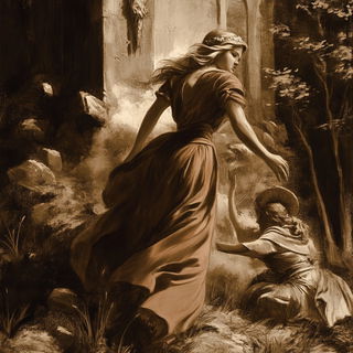 Claspshadow style, Midjourney V6.1: retro fairy-tale illustration