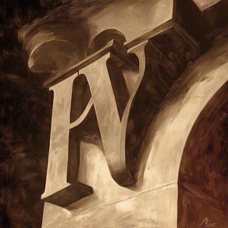 Claspshadow style, Midjourney V6.1: typographic composition with large letters