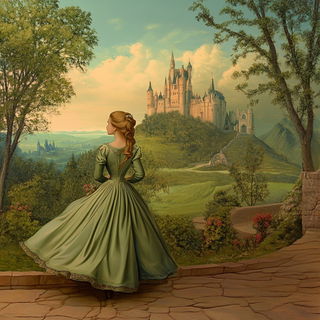 Hummingbird Chromafloat style, Midjourney V6.1: retro fairy-tale illustration