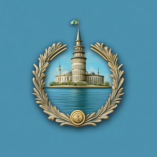 Hummingbird Chromafloat style, Midjourney V6.1: bold minimalist logo design for Istanbul city municipal services